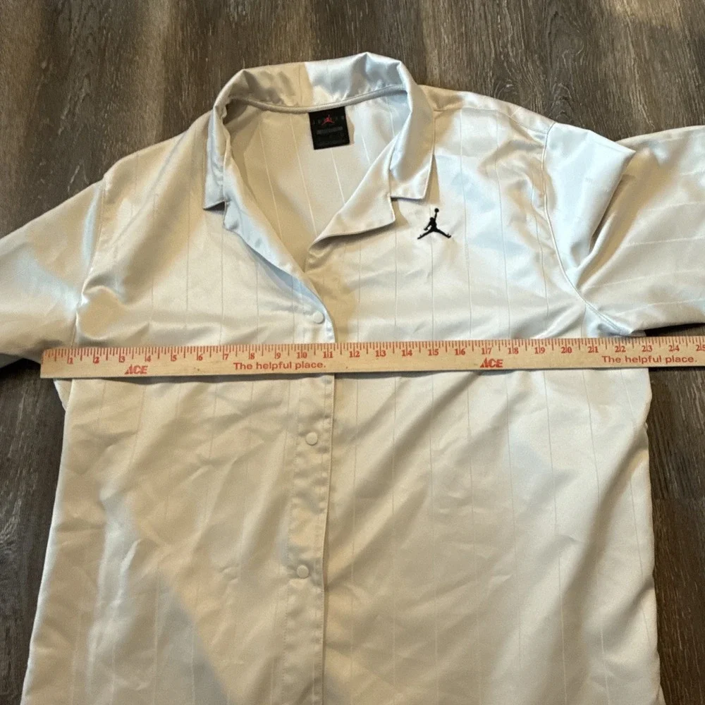 Jordan Brand Jumpman Stripe Short Sleeve Snap Button Up Shirt White Men's XL